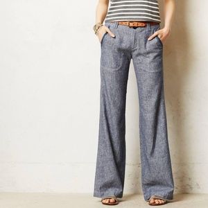 Anthropologie Linen Blend Pants